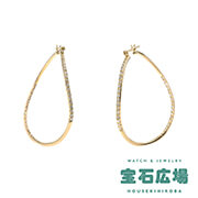 ウェーブ ダイヤ フープピアス