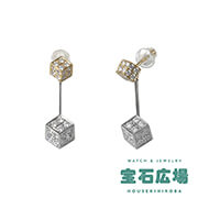 キューブ ダイヤ ドロップピアス