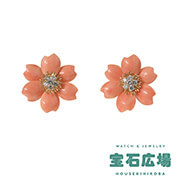 ローズドノエル ピンクコーラル・ダイヤ ピアス