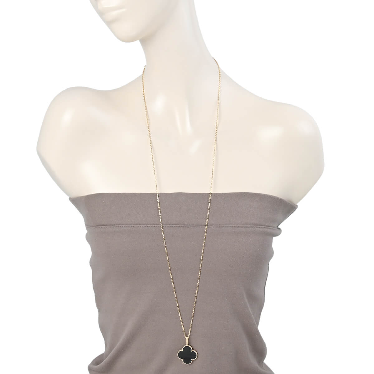 VCARO49M00 マジックアルハンブラ 1モチーフ オニキス ロング