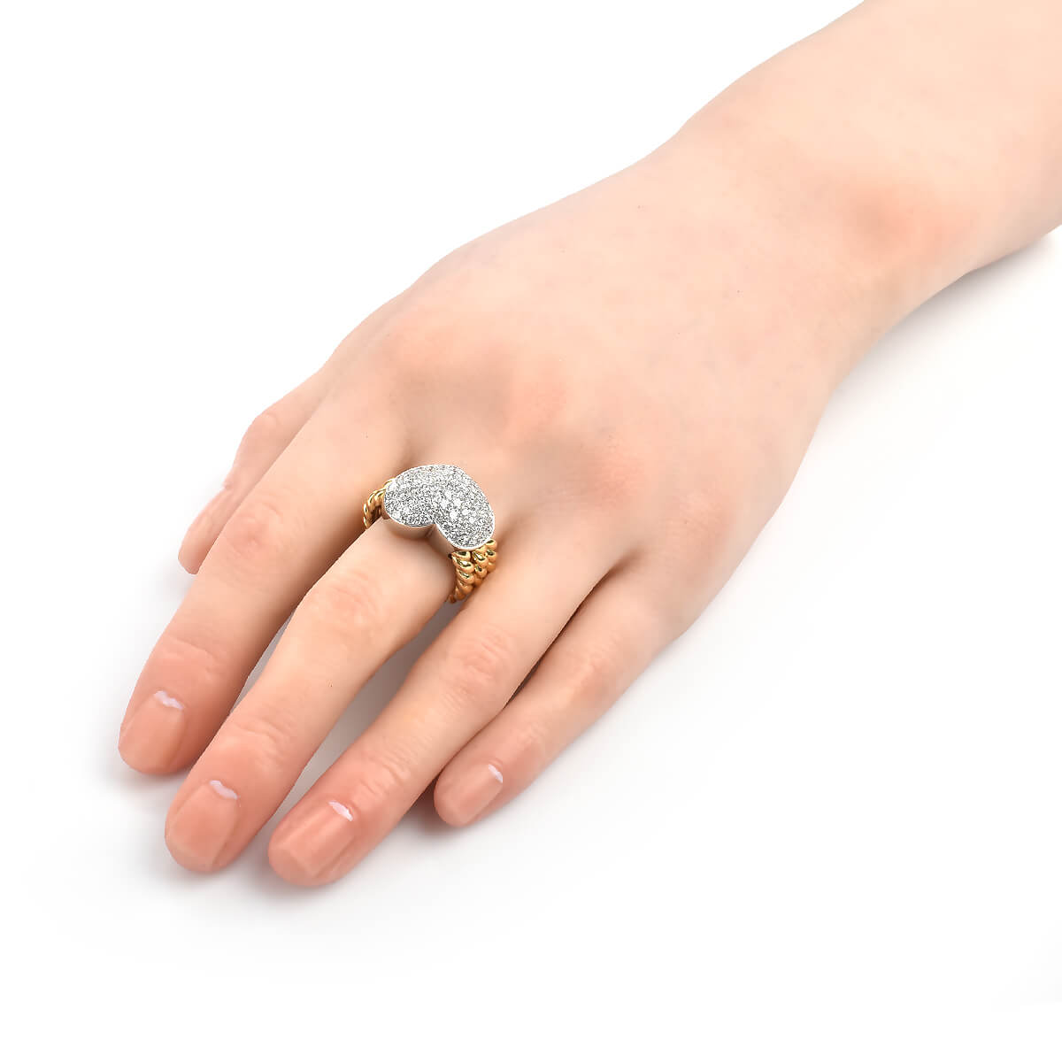 （新品仕上げ済）ポンテヴェキオ Ponte Vecchio バタフライ ダイヤ リング 指輪 約11号 K18 WG × ダイヤモンド 0.67ct パヴェ 8603