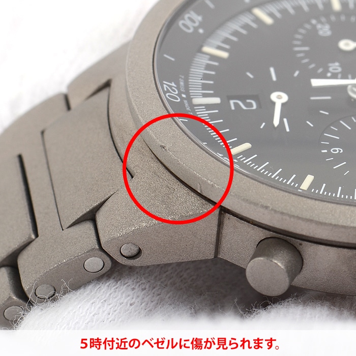 IWC メンズ腕時計 GST クロノグラフ IW372701 デイト表示 チタン ブラック文字盤 クォーツ 仕上げ済