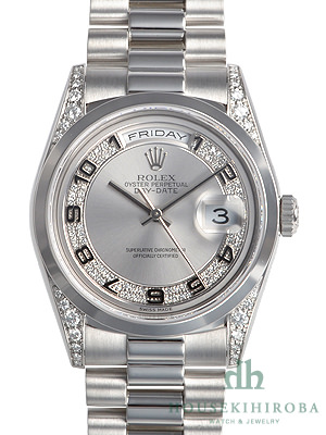 ルシェページ 18296 ROLEX（ロレックス） デイデイト ラグダイヤ グレー/ローマ 中古