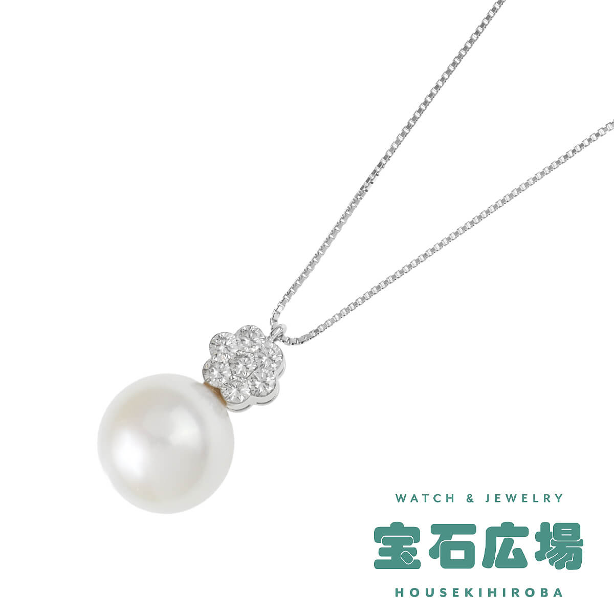 1Pパール・ダイヤ ペンダントネックレス 中古 ｜ ノーブランド