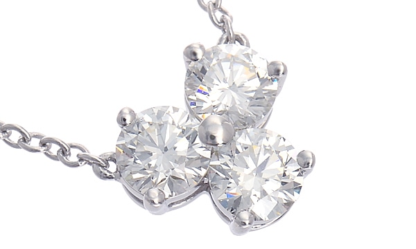 (新品仕上げ済）ティファニー TIFFANY アリア ダイヤ ネックレス PT950 × ダイヤモンド 3石 約0.30ct ペンダント 8924