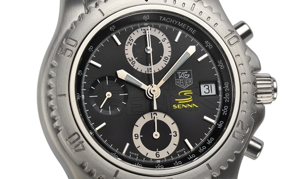 TAG HEUER タグホイヤー メンズ腕時計 1991本限定 リンク クロノグラフ アイルトン・セナ CT2114 ブラック文字盤 自動巻き