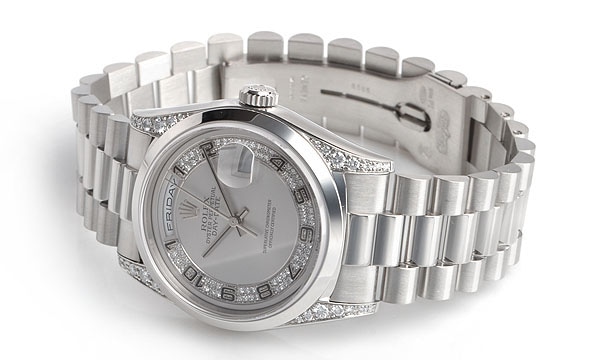 ルシェページ 18296 ROLEX（ロレックス） デイデイト ラグダイヤ グレー/ローマ 中古